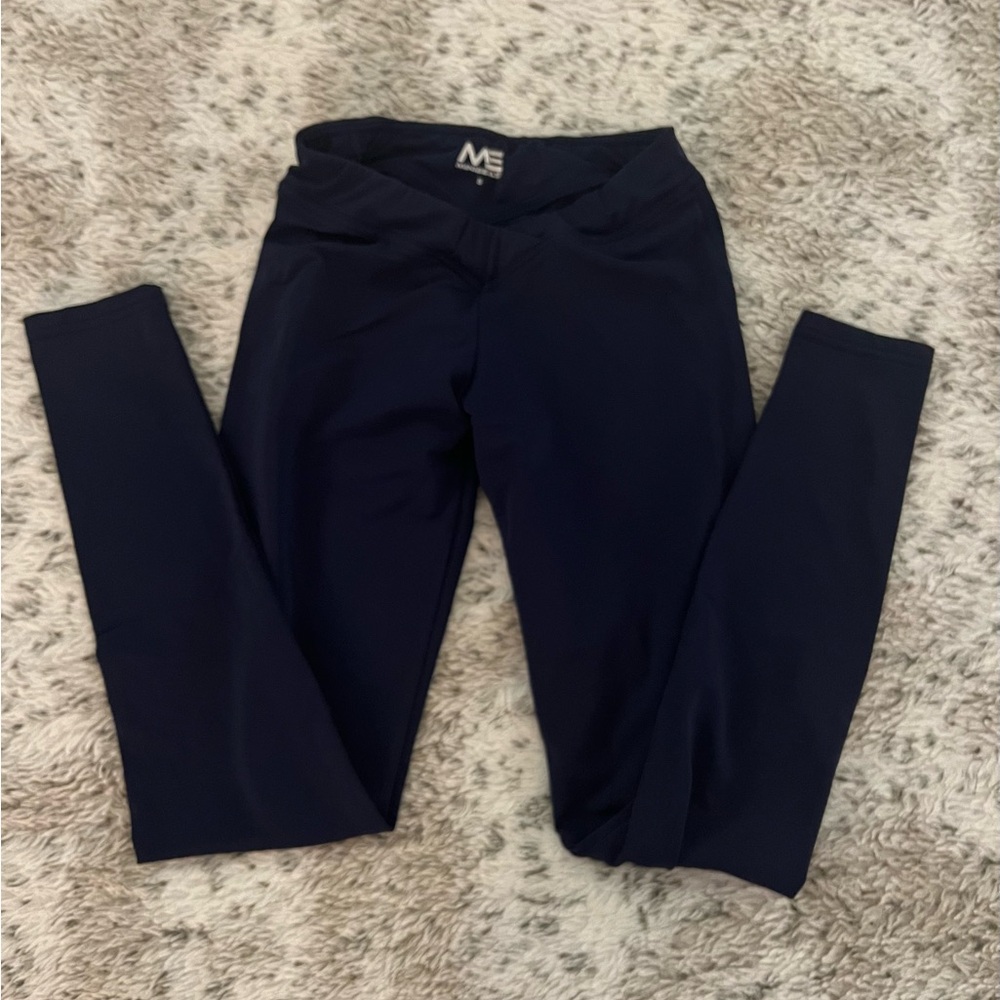Navy Blue Mini Beast Leggings Elastic Waistband Tapered Design